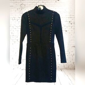 QUII Black Suede, Peekaboo Sides & Gold Studs by Exquisite Collection